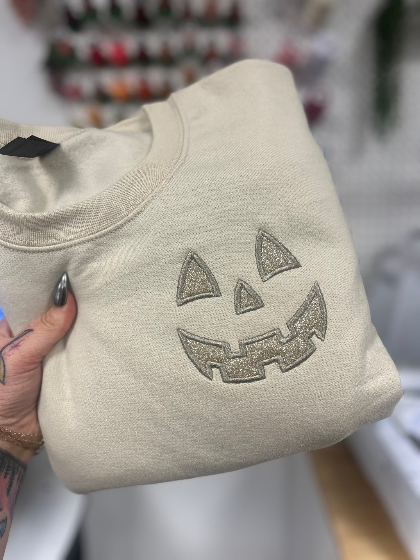 Tonal Halloween Pumpkin Crewneck