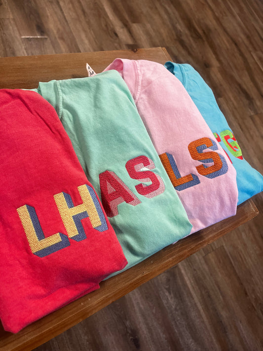 Embroidered Shadowblock Monogram Pocket Tee