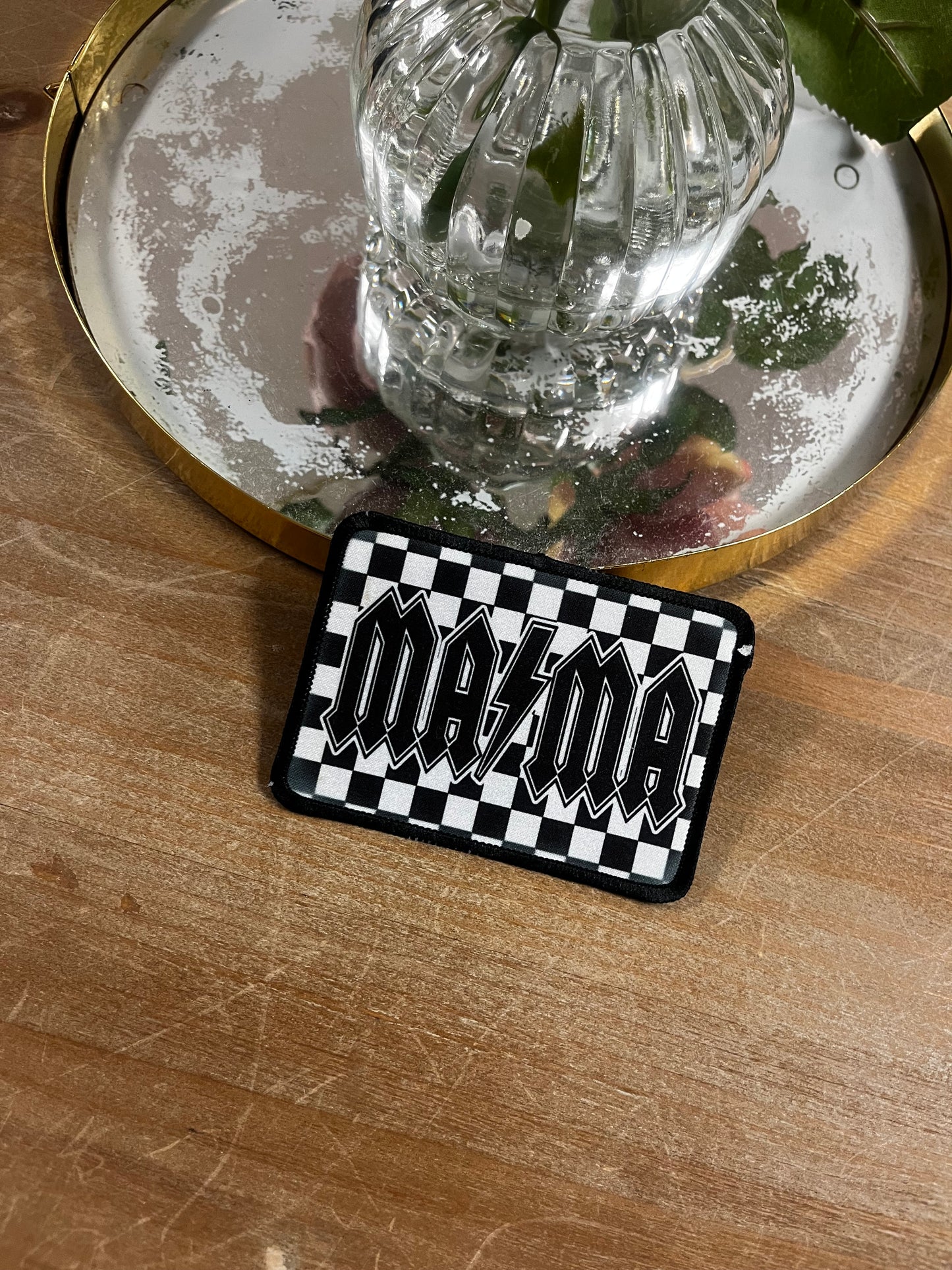 Checkered Mama Iron On Patch