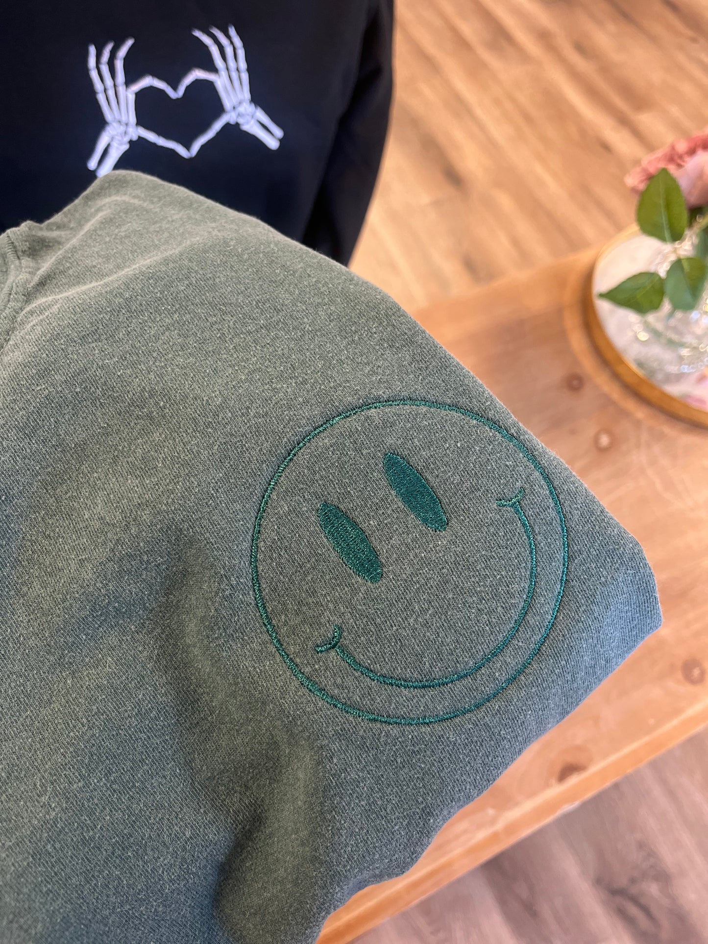 Embroidered Happy Face Tee