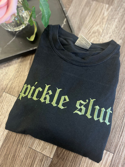 Embroidered Pickle Slut Tshirt