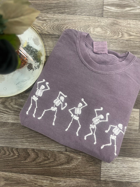 Embroidered Dancing Skeletons Tshirt