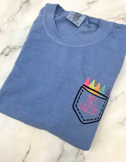 Crayon Pocket Teacher Tshirt