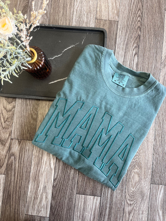 Embroidered Monochromatic Mama Comfort Colors Tee