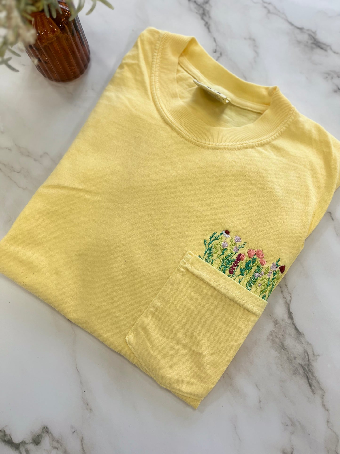 Embroidered Wildflower Pocket Tee