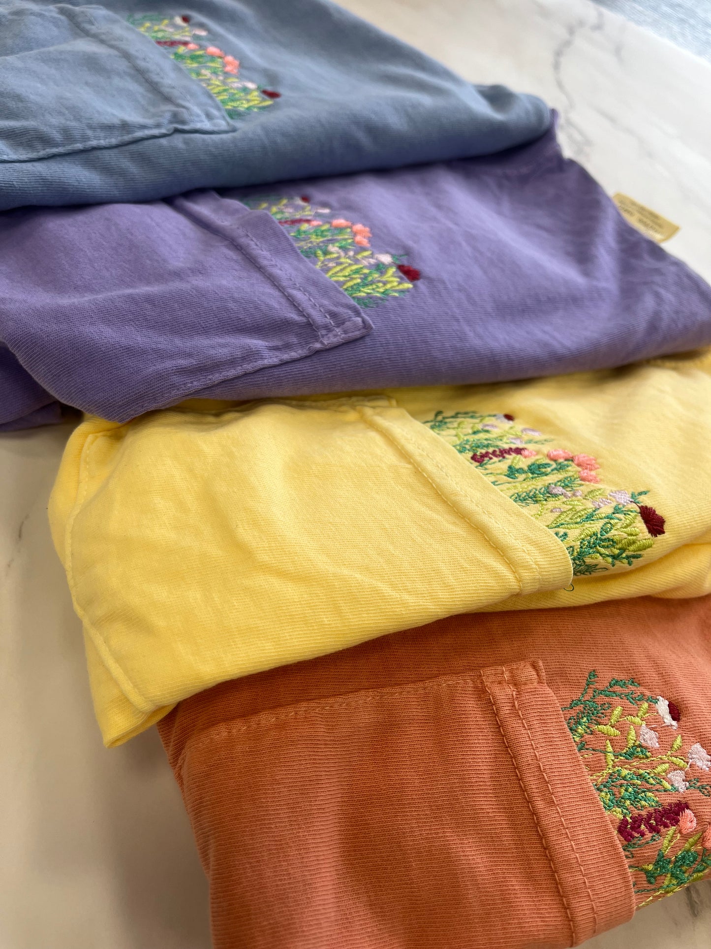 Embroidered Wildflower Pocket Tee