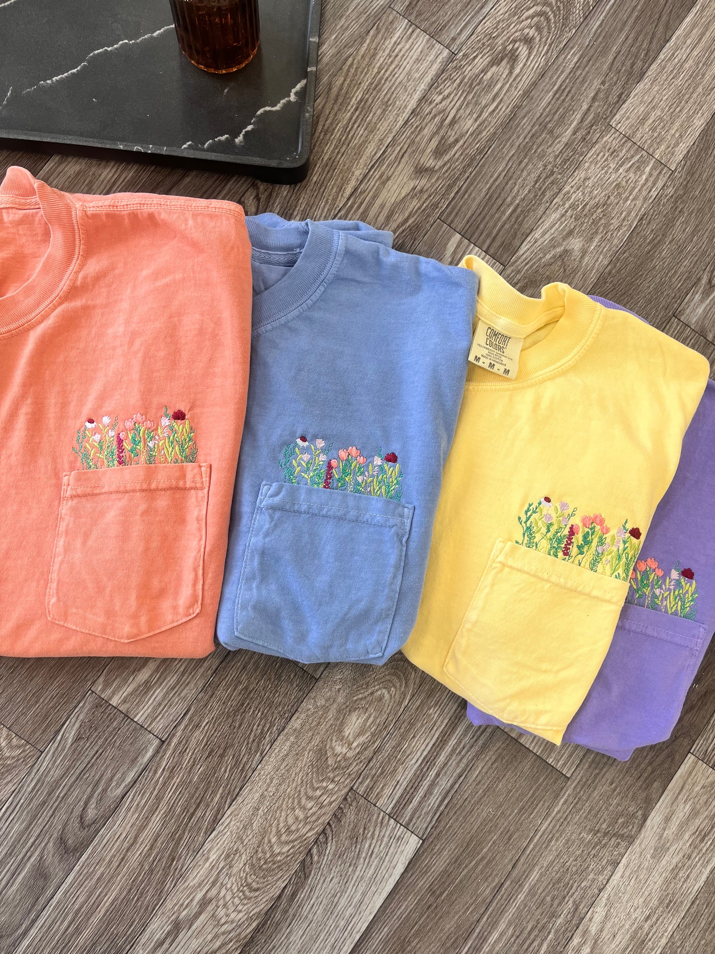 Embroidered Wildflower Pocket Tee