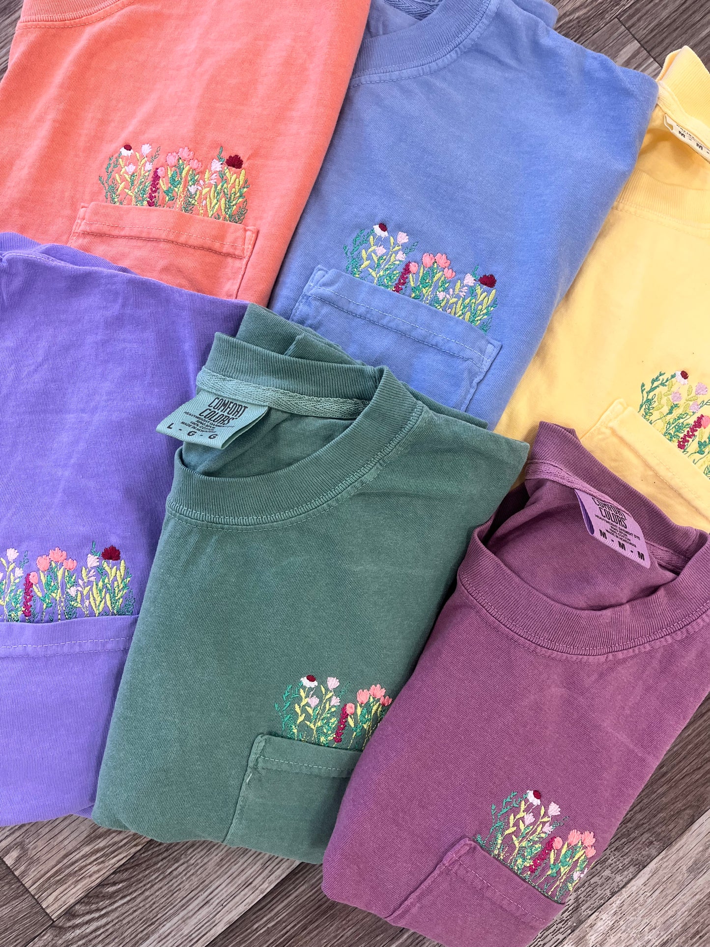 Embroidered Wildflower Pocket Tee