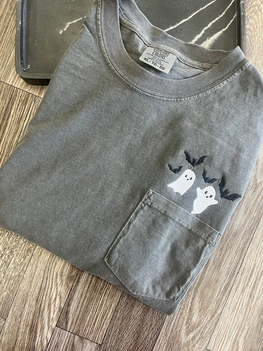 Spooky Ghosts Pocket Tshirt