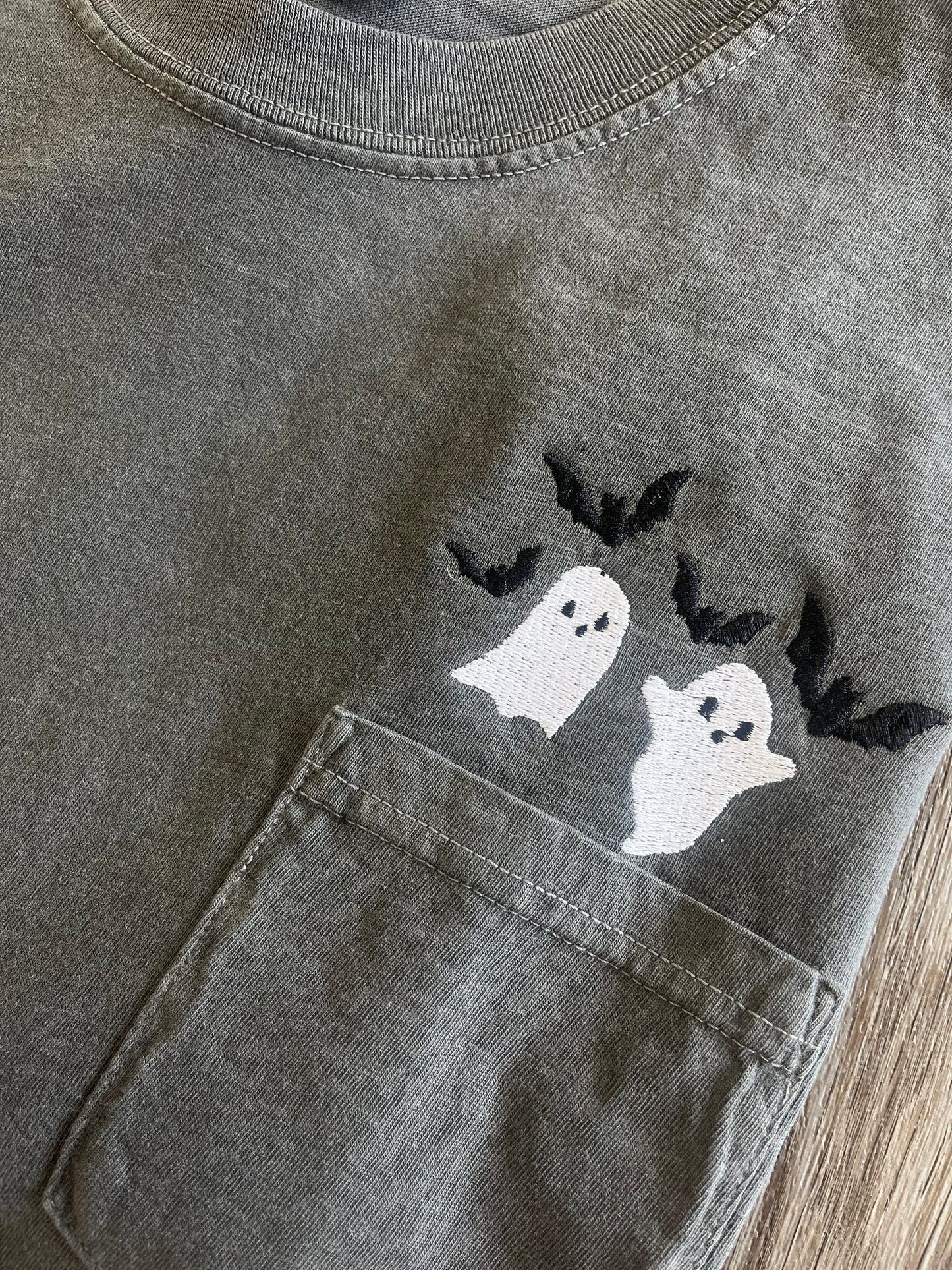 Spooky Ghosts Pocket Tshirt