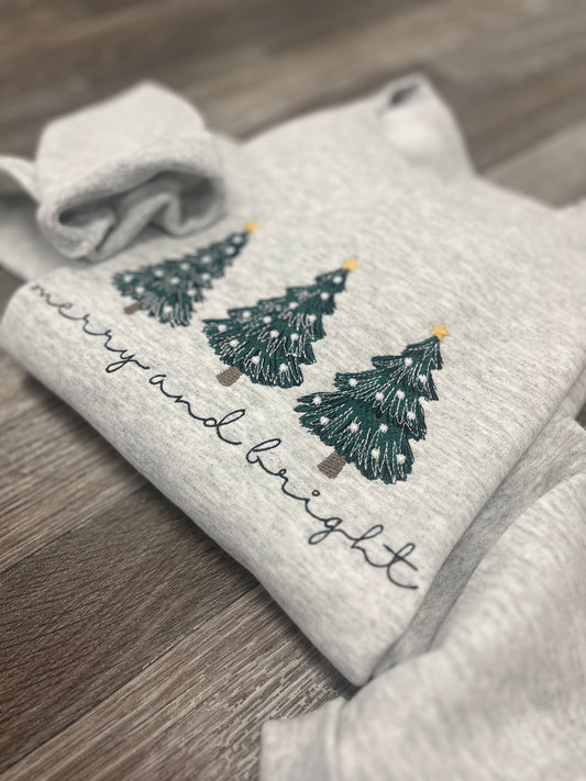 Merry and Bright Christmas Tree Crewneck