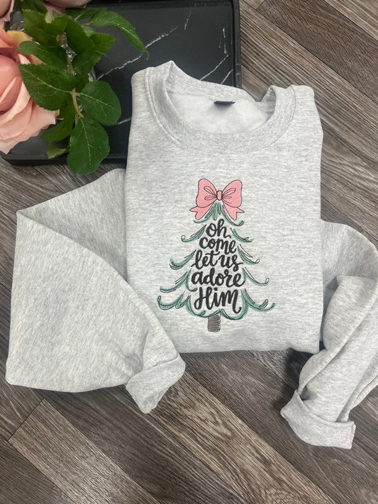 O Come Let Us Adore Him Crewneck (Gildan)