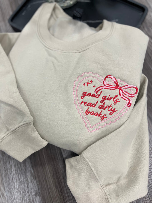 Good Girls Read Dirty Books Crewneck 2