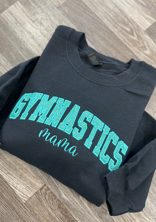 Glitter Gymnastics Mom Gildan Crewneck