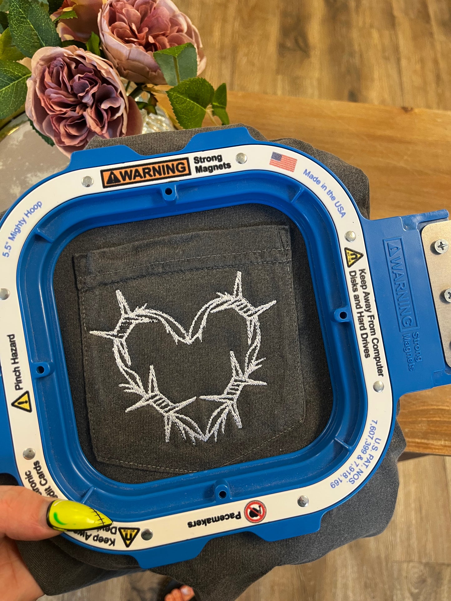 Embroidered Love Hurts Pocket Tee