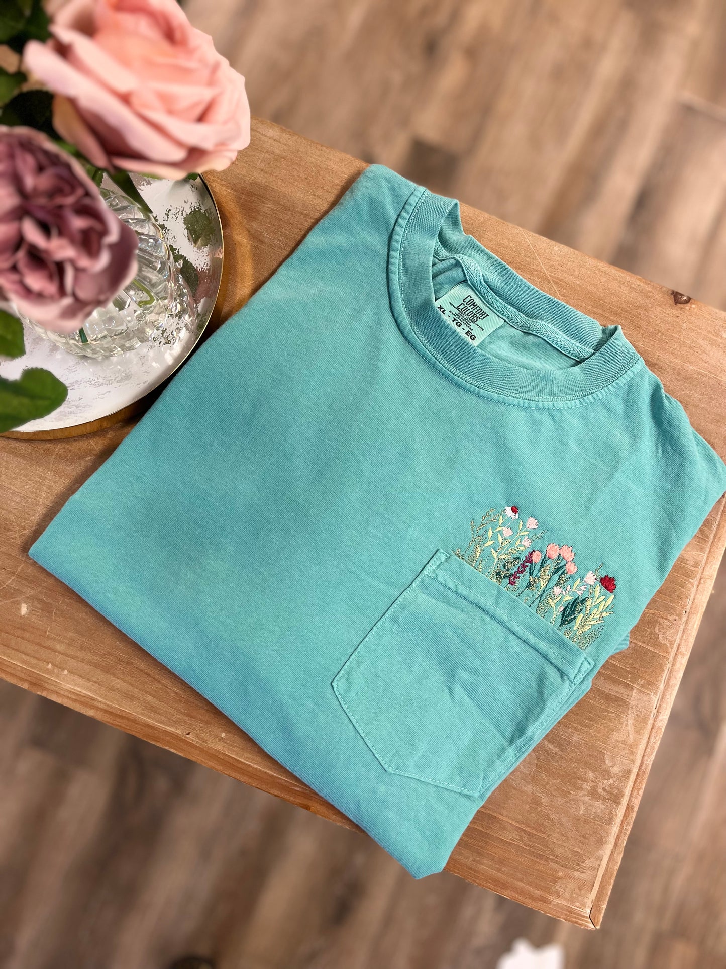 Embroidered Wildflower Pocket Tee