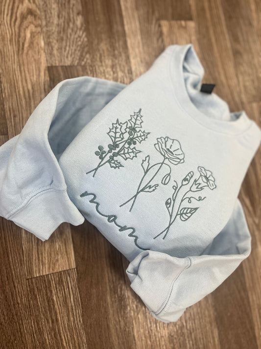 Custom Birth Flower Crewneck