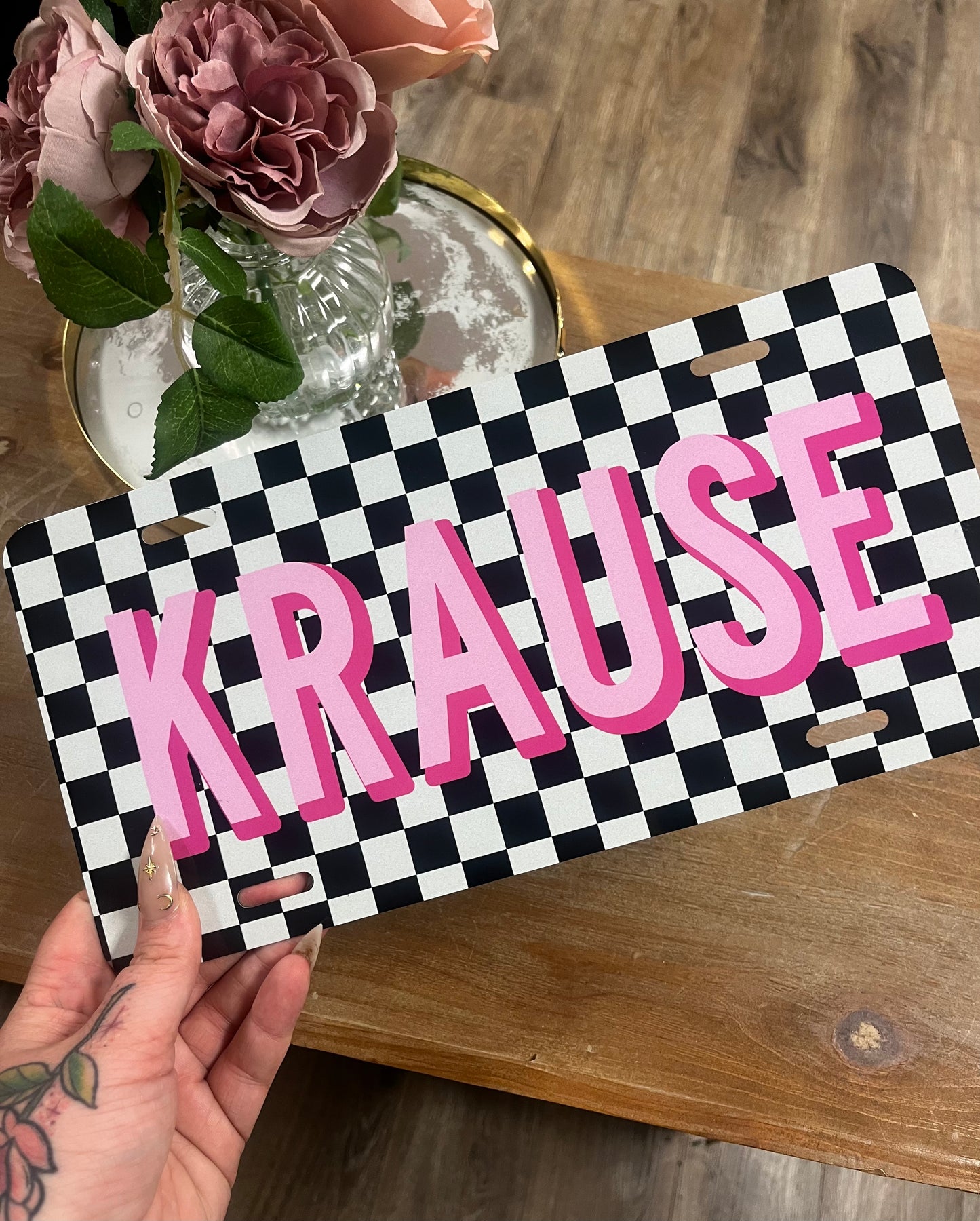 Shadow Font Custom License Plate