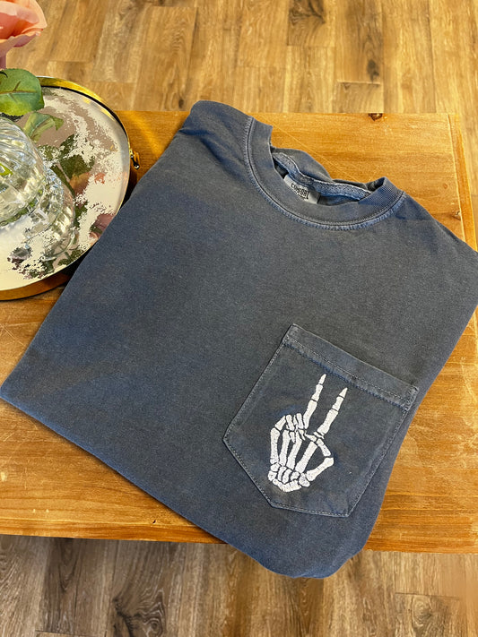 Peace Skeleton Pocket Tshirt