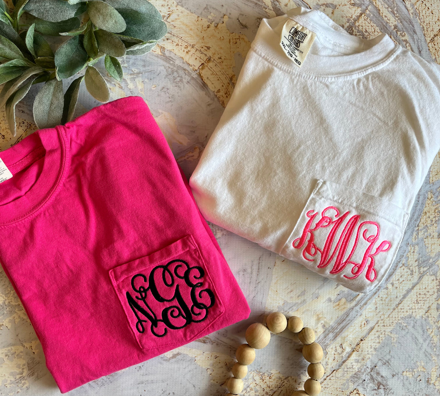 Embroidered Monogram Pocket Tee