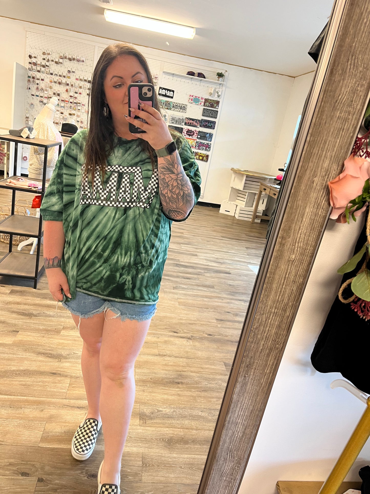 Retro Checkered Mama Tee