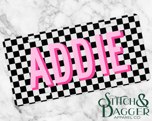 Shadow Font Custom License Plate