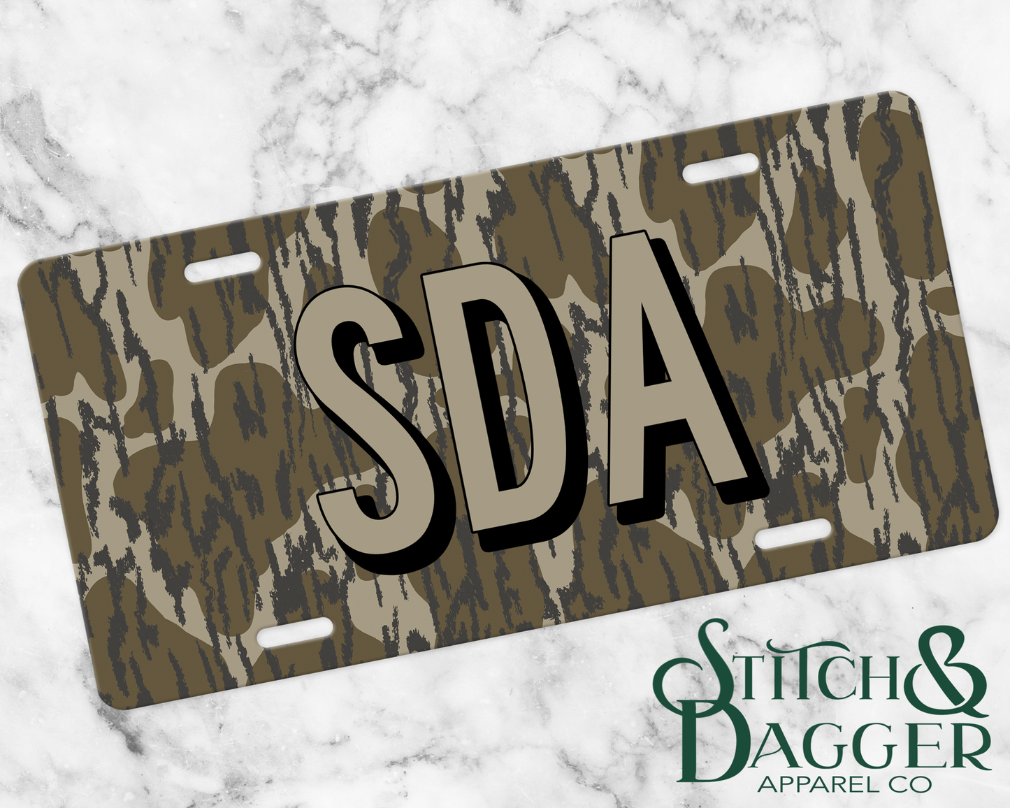 Bottomland Camo Custom License Plate