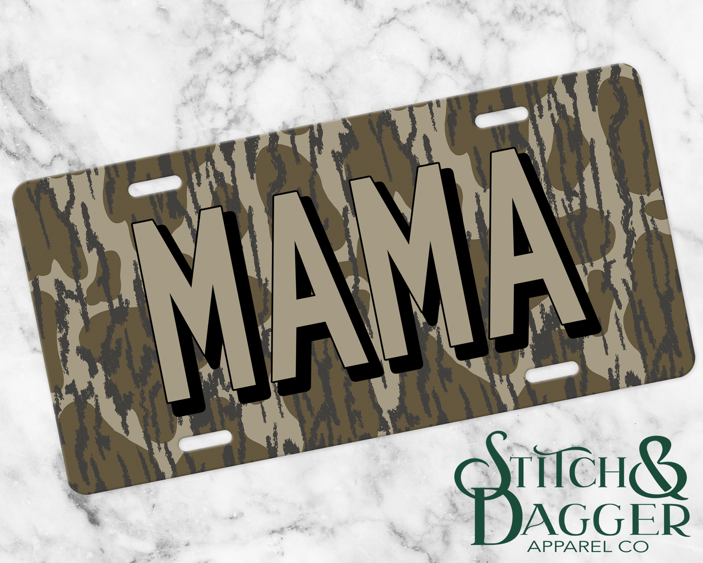Mama Bottomland Camo License Plate