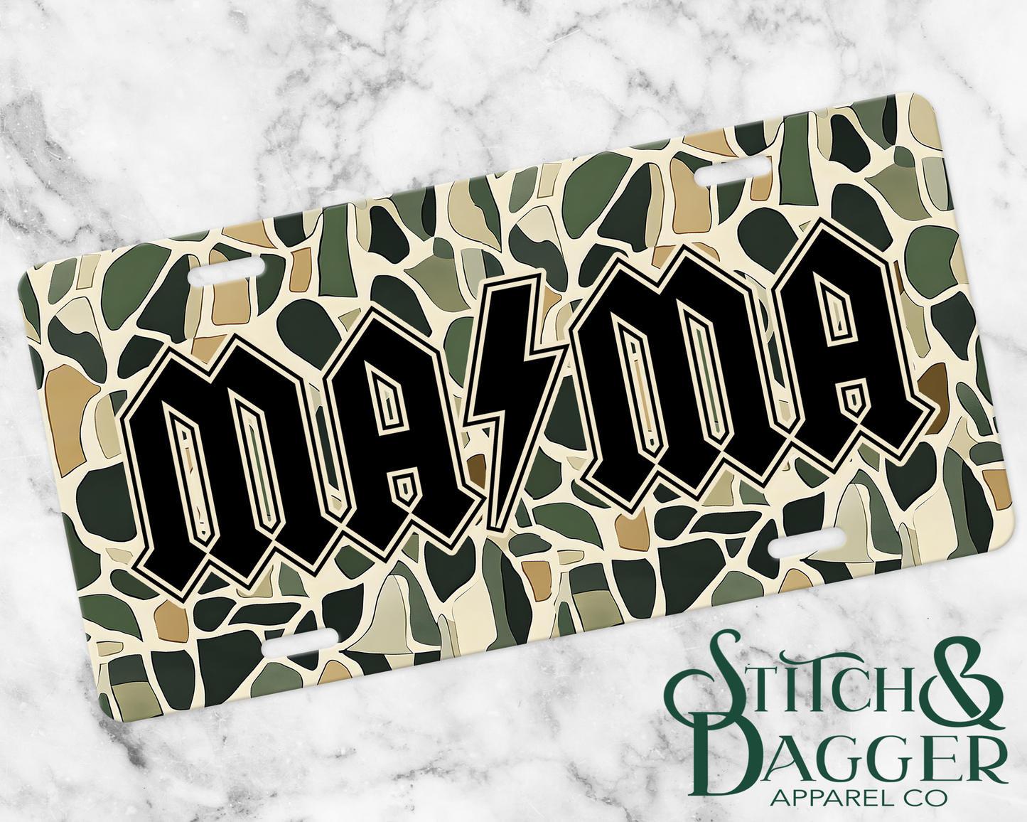 ACDC Mama License Plate - Vintage Camo