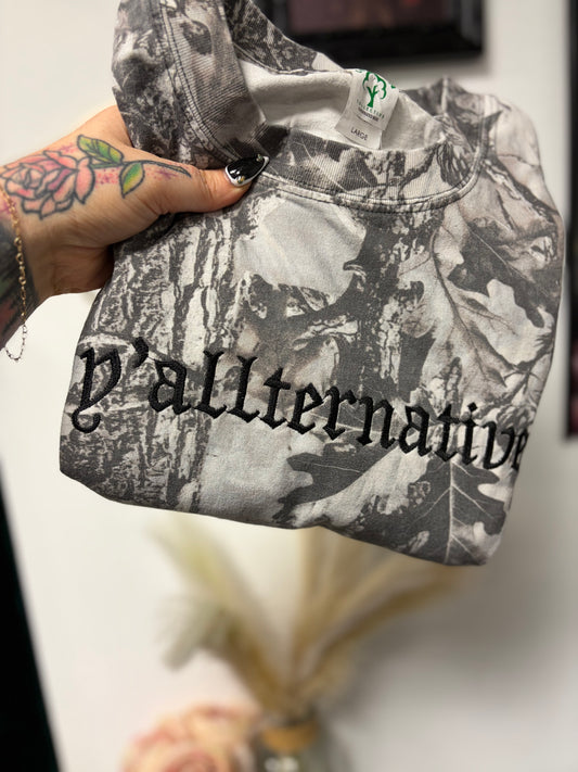 Yallternative Grey Camo Oversized Tee