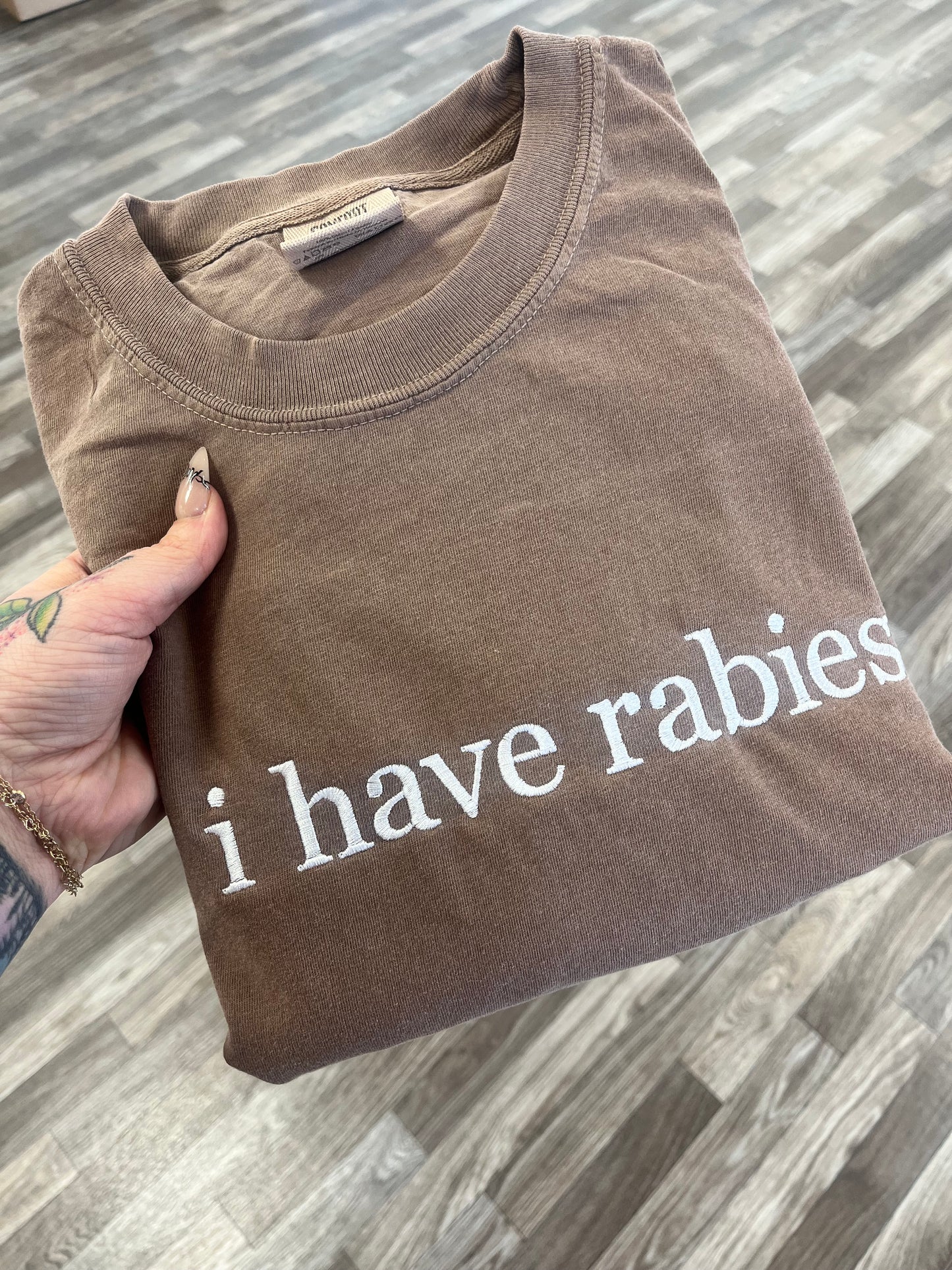 Embroidered I Have Rabies Tee