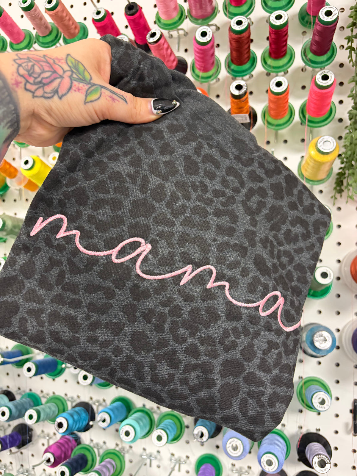 Script Mama Black Leopard Tshirt