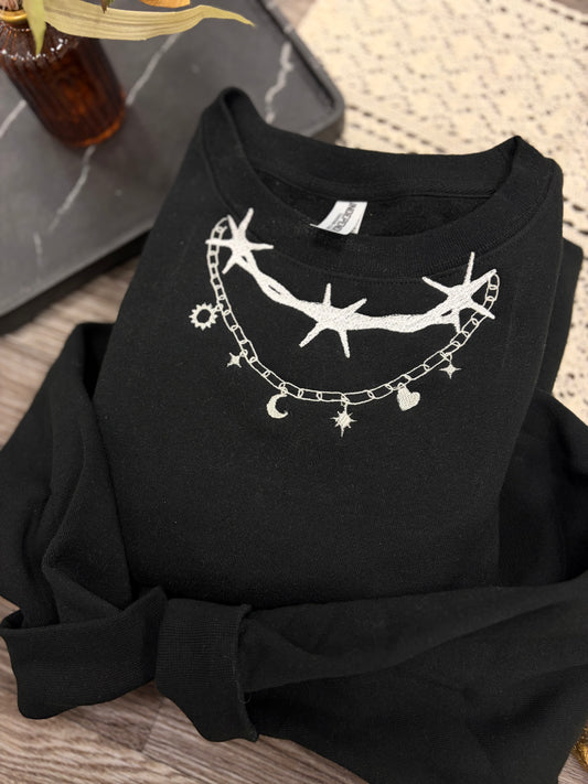 Barbed Wire Charm Necklace Crewneck