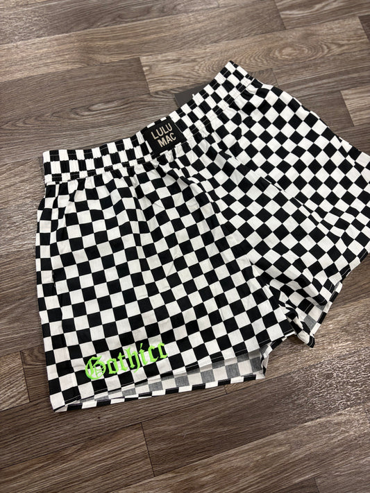 Gothicc Checkered Boxer Shorts