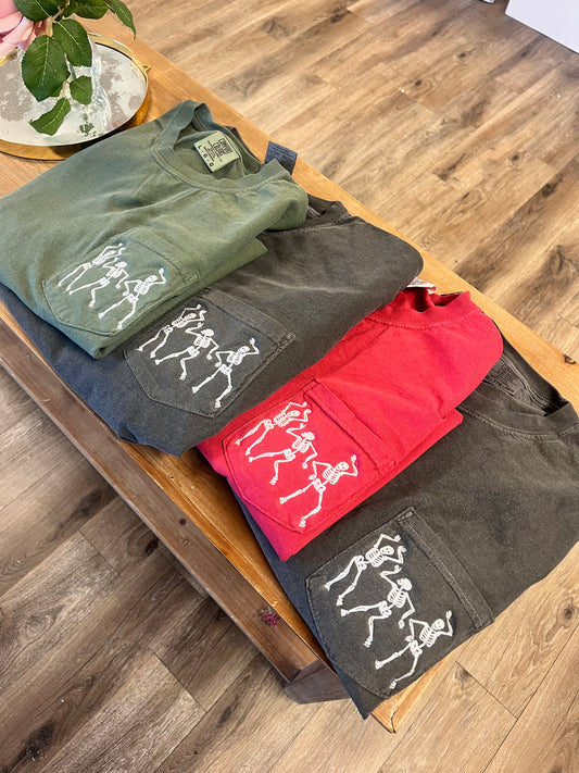 Dancing Skeletons Pocket Tshirt