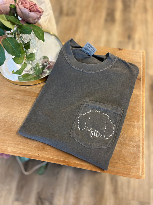 Custom Dog Ear Pocket Tshirt