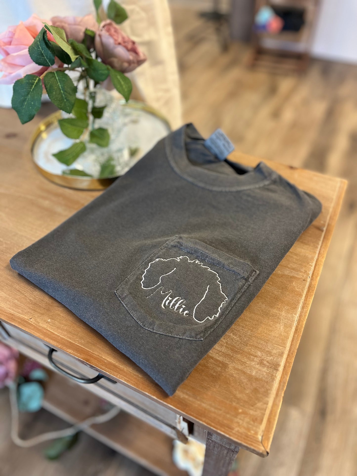 Custom Dog Ear Pocket Tshirt