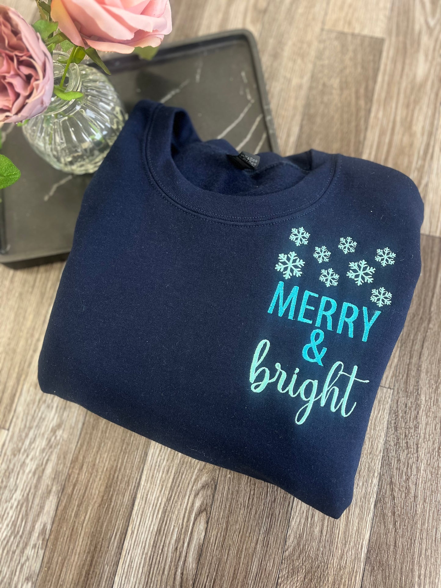 Merry and Bright Snowflake Crewneck