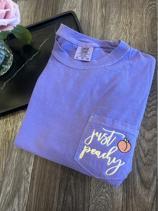 Just Peachy Pocket Tee