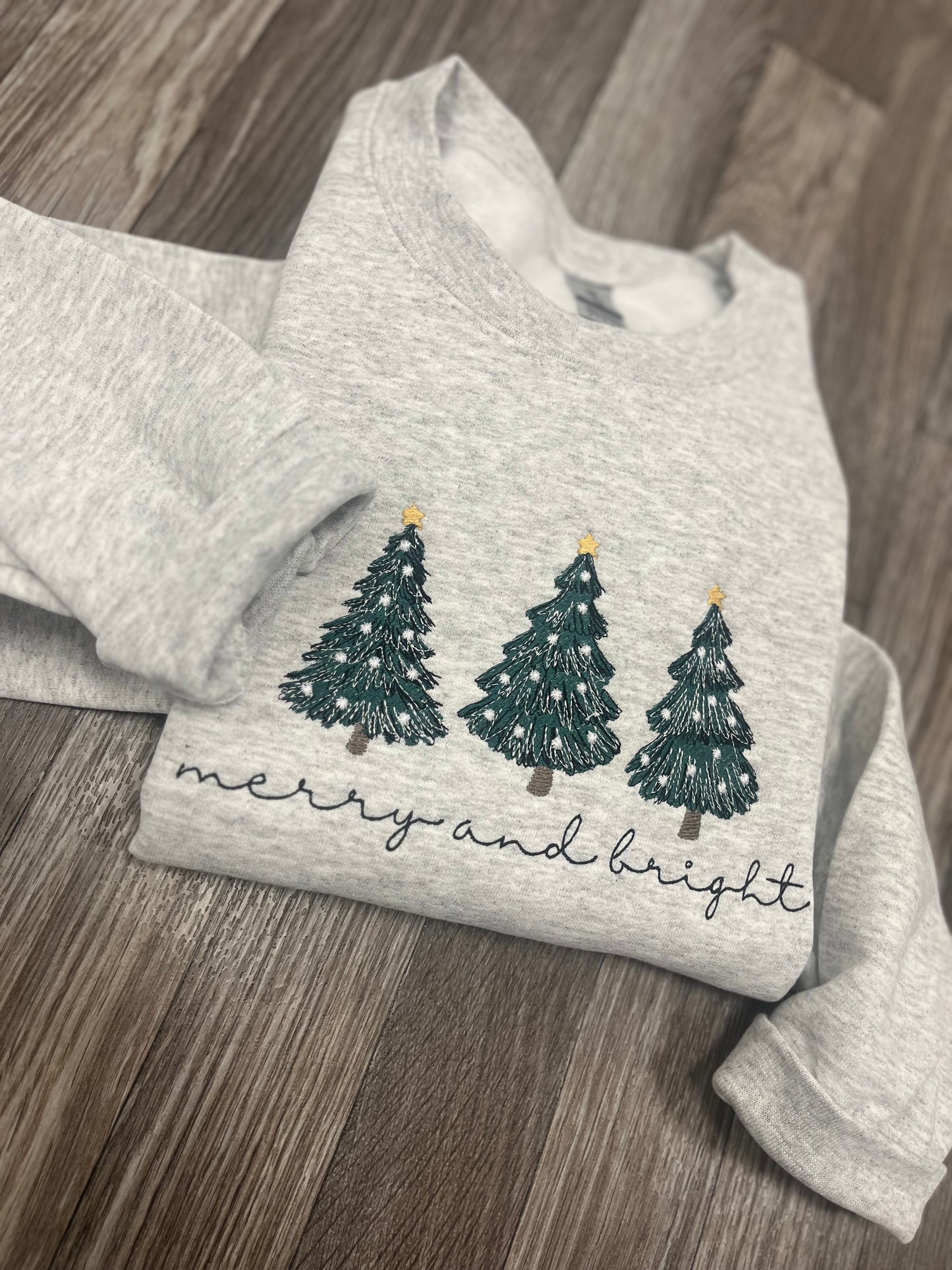 Merry and Bright Christmas Tree Crewneck