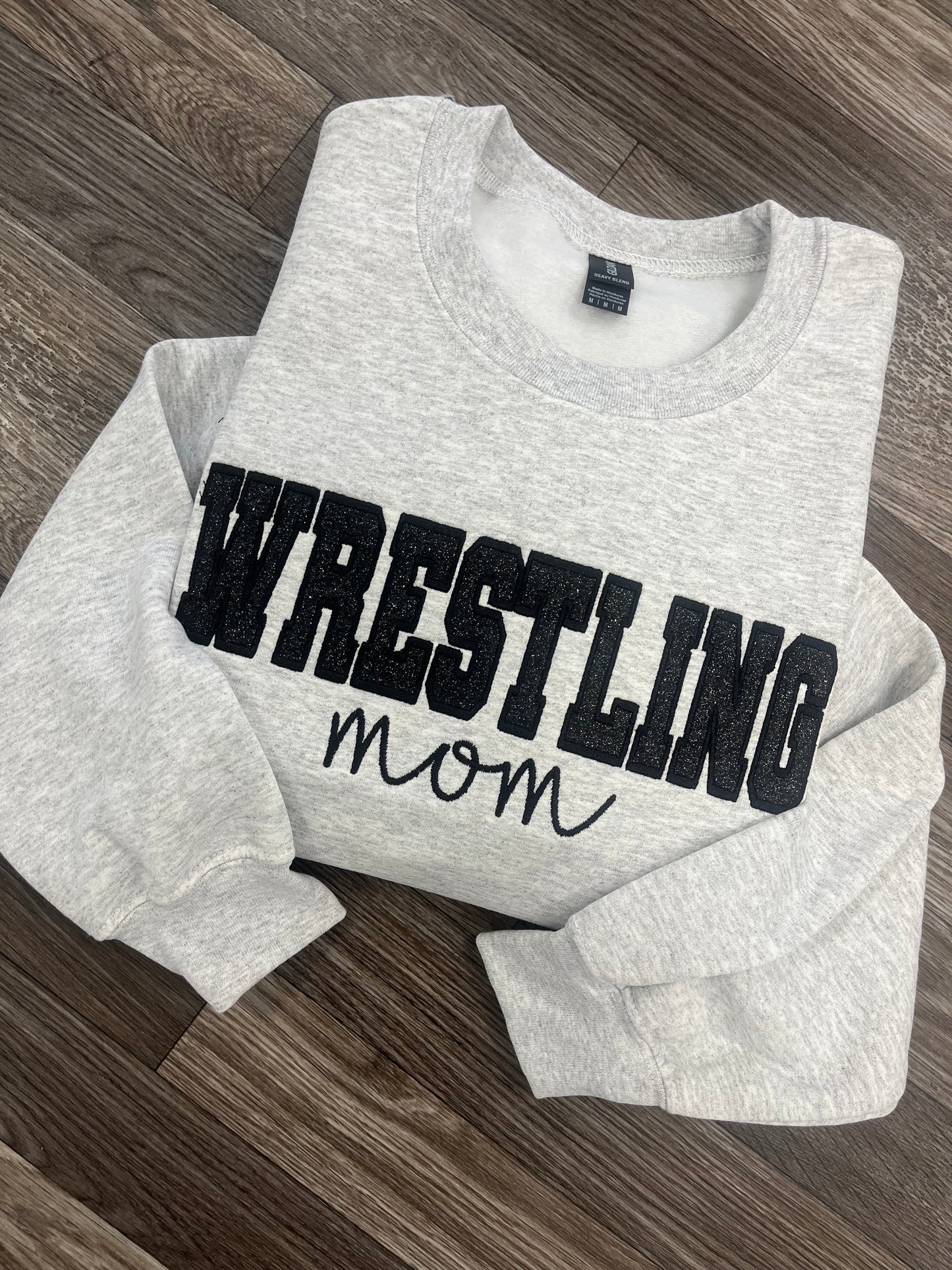 Glitter Sports Mom Gildan Crewneck