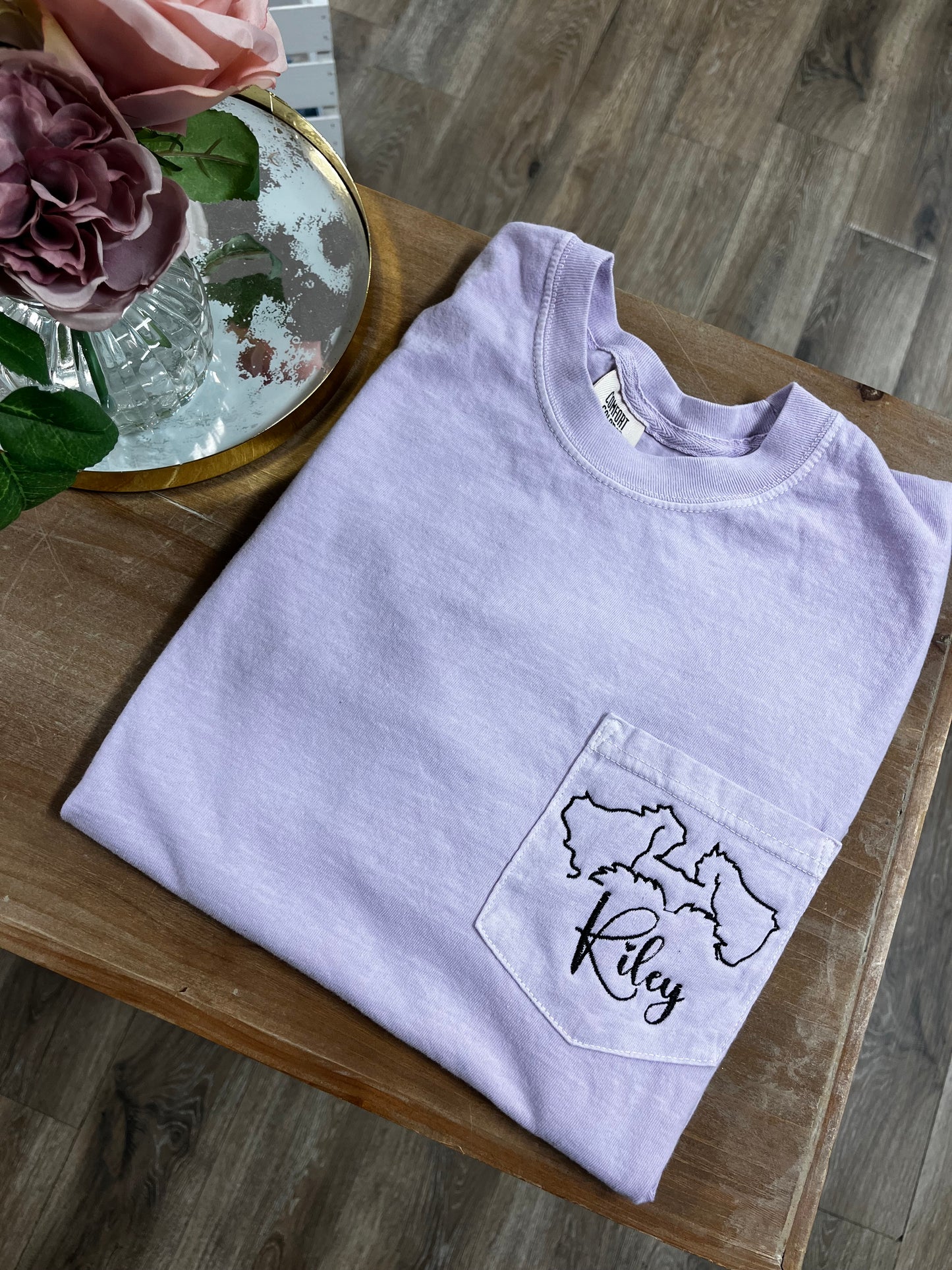 Custom Dog Ear Pocket Tshirt