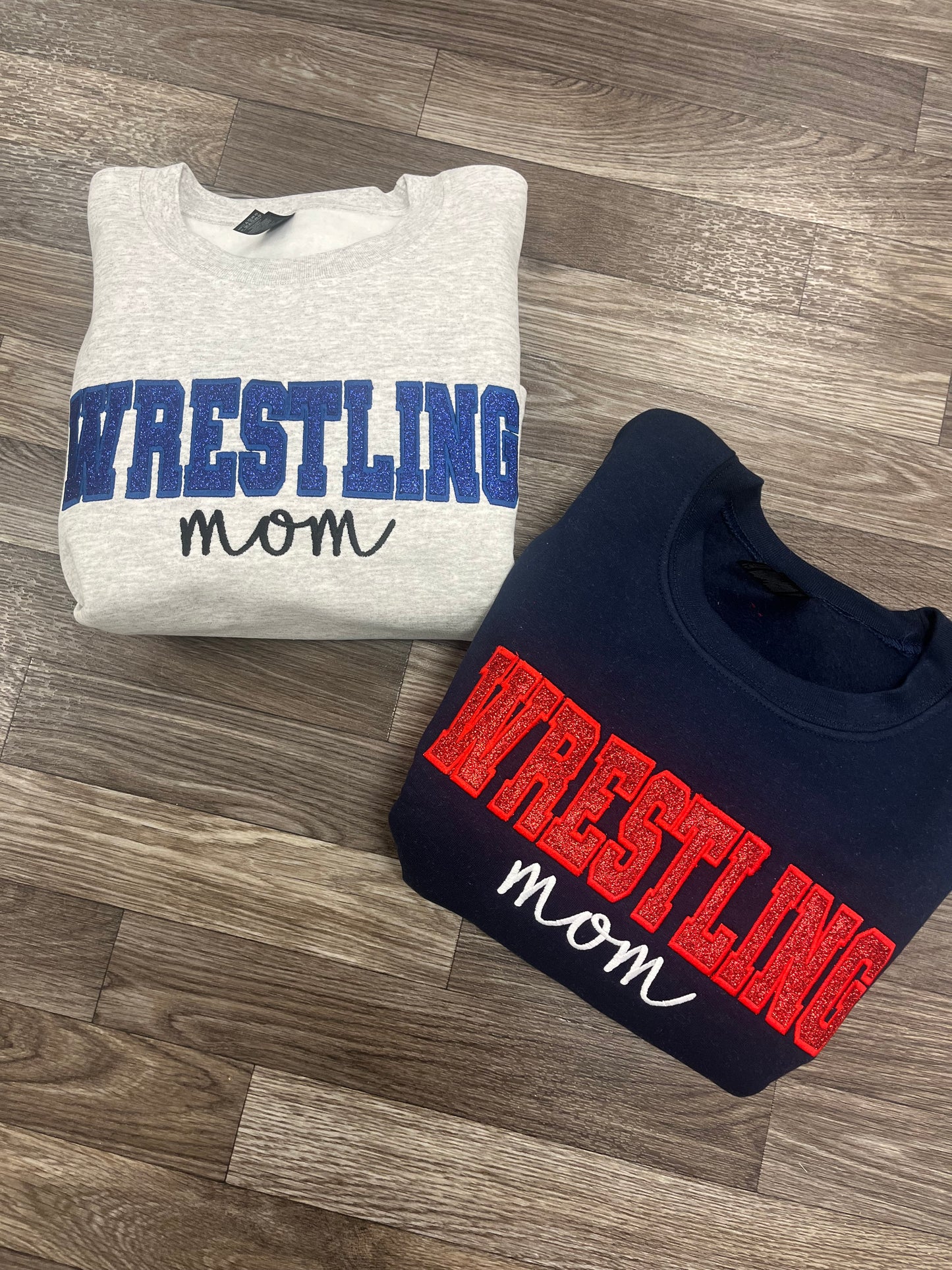 Glitter Sports Mom Gildan Crewneck