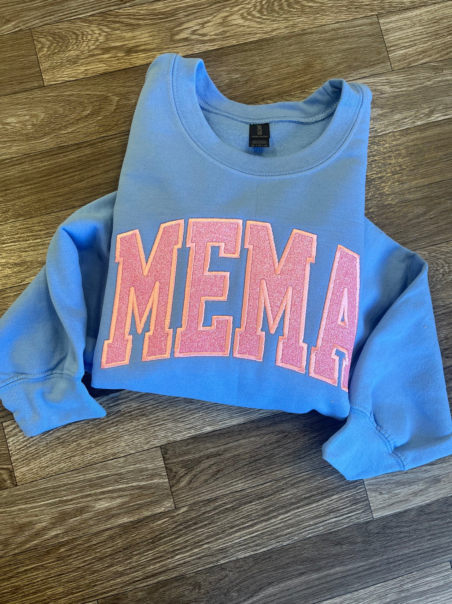 Varsity Glitter Custom Name Crewneck
