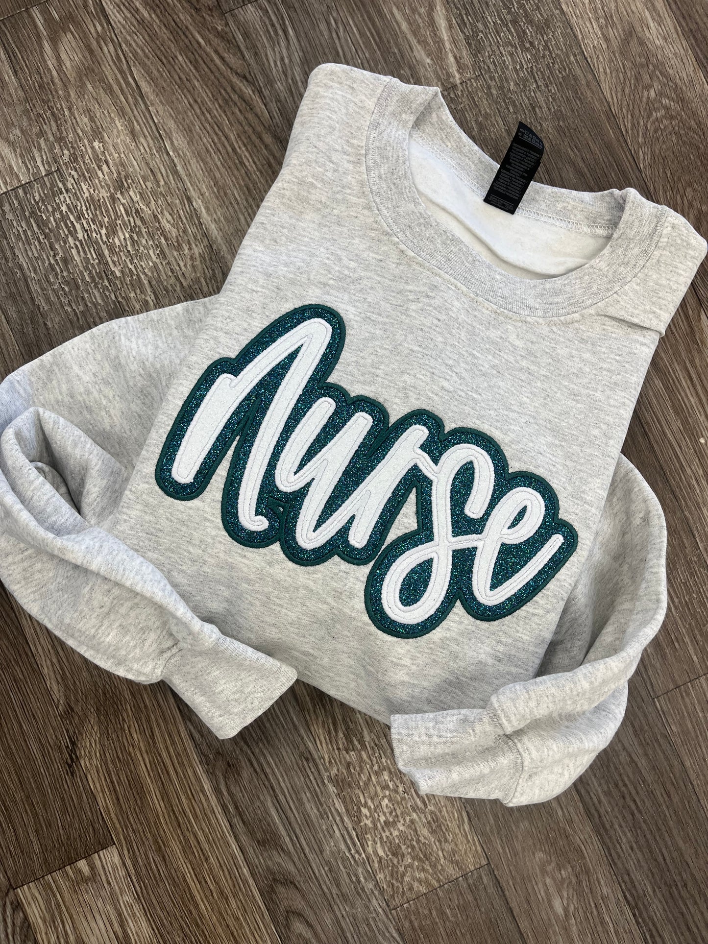 Double Glitter Nurse Gildan Crewneck