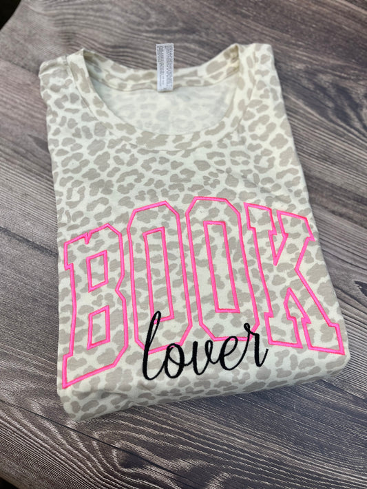 Book Lover Cream Leopard Tshirt