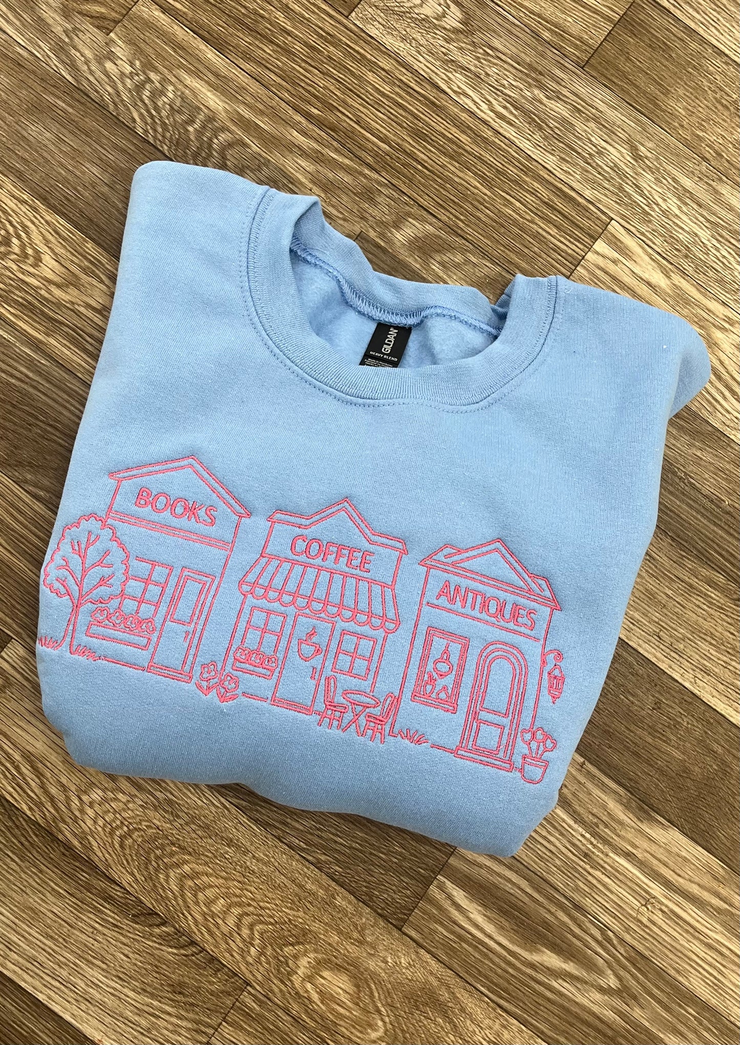 Books Coffee & Antiques Gildan Crewneck