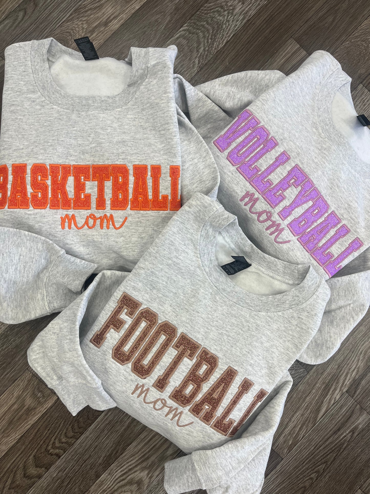 Glitter Sports Mom Gildan Crewneck