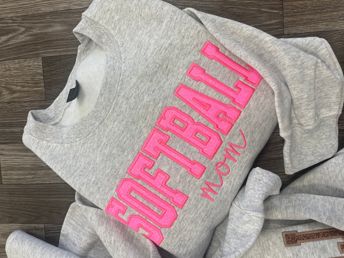Glitter Sports Mom Gildan Crewneck