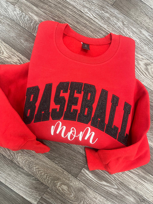 Glitter Baseball Mom Gildan Crewneck